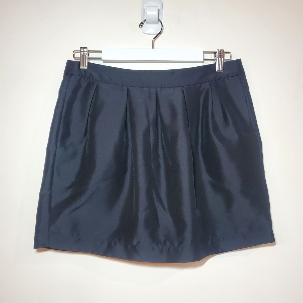 Barneys‎ New York Black Pleated Mini Skirt Flared A-Line Size 8 Made in USA